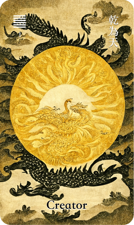 Hexagram 1 乾為天 Qian The Creative card