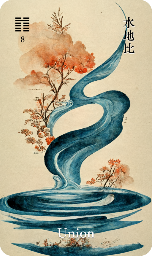 Hexagram 8 水地比 Bi Holding Together card