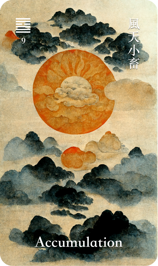 Hexagram 9 風天小畜 Xiao Chu Small Taming card