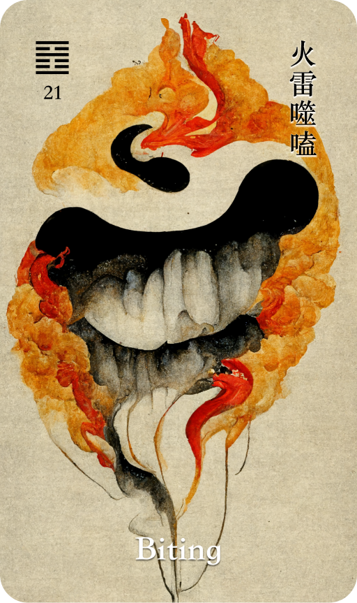 Hexagram 21 火雷噬嗑 Shi He Biting Through card