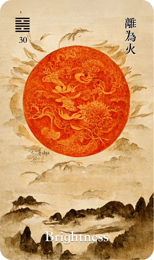 Hexagram 30 離為火 Li The Clinging Fire card