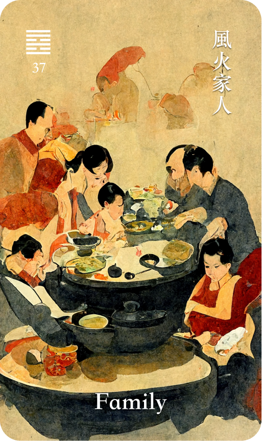 Hexagram 37 風火家人 Jia Ren The Family card