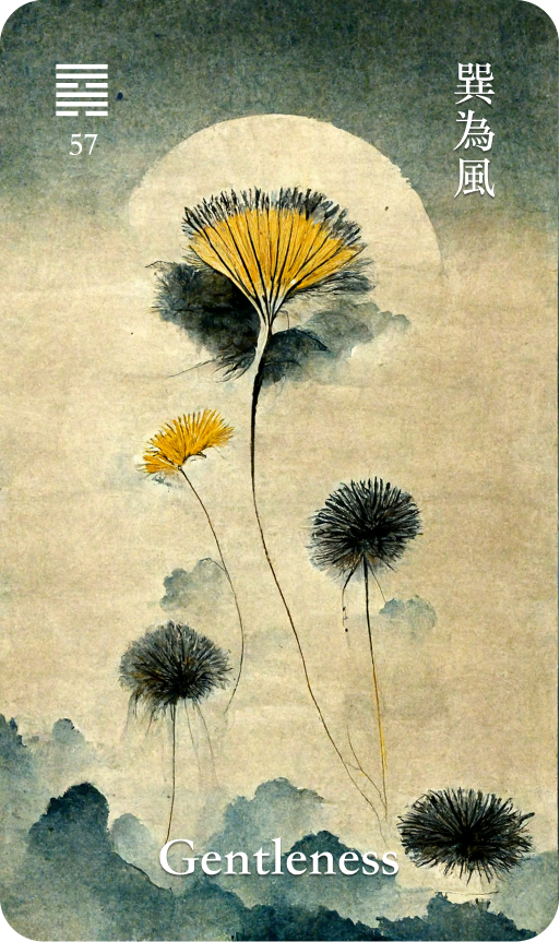 Hexagram 57 巽為風 Xun The Gentle Wind card